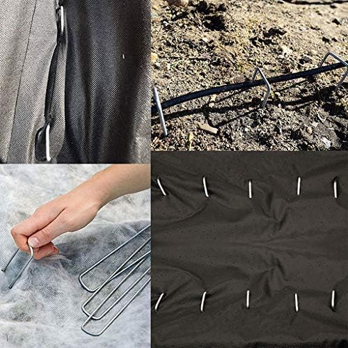 100 Pack 12" Garden Stakes Pins,Heavy Duty Garden Landscape Staples Stakes Pins Galvanized Landscape Fabric Staples Sod Ground Staple for Anchoring Weed Barrier Fabric