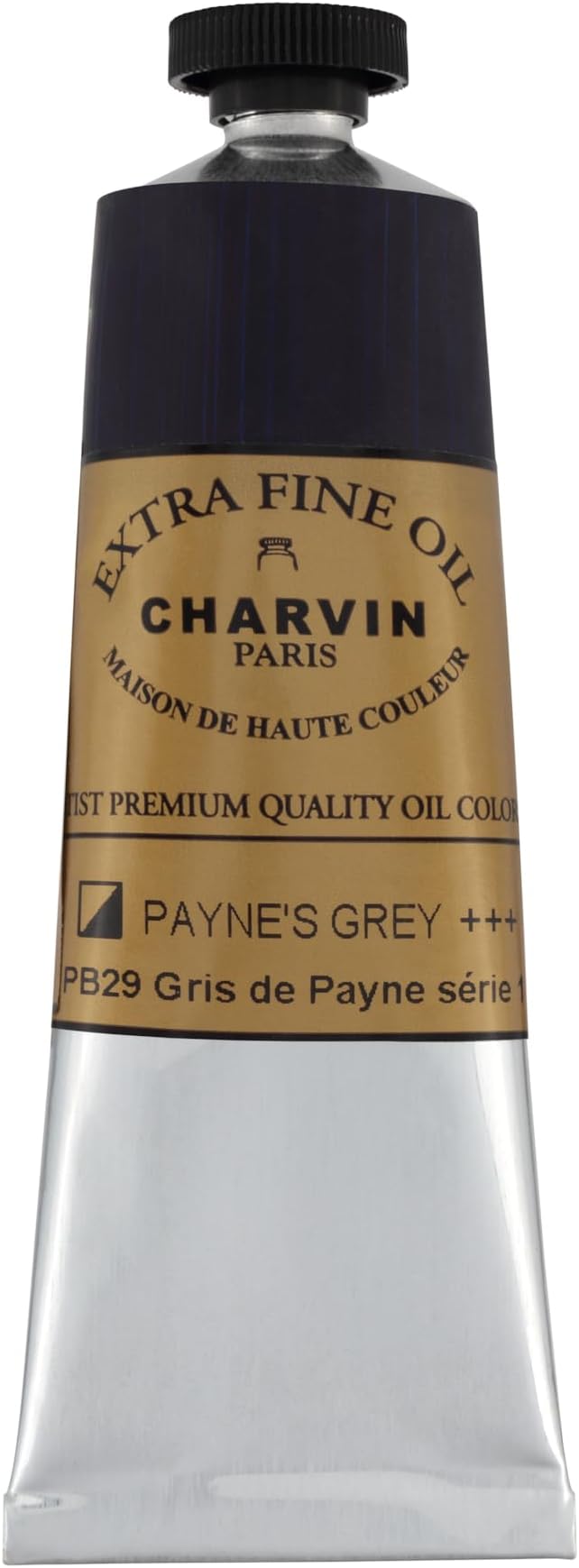 Charvin Extra Fine Oil Paint, Payne's Grey 60 mL - Triple-Milled, Rich Texture, Poppy Oil-Based, Light-Fast, Handmade, Archival Quality