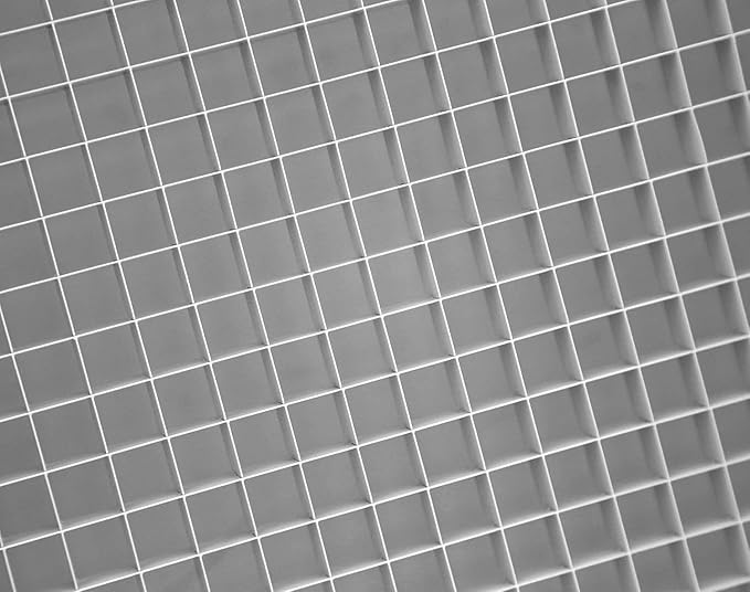 HVAC Premium 32'' x 14'' Cube Core Eggcrate Return Air Filter Grille for 1'' Filter - Aluminum - White [Outer Dimensions: 34.5'' x 16.5]