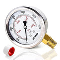 0-3000 Psi Glycerin Liquid Filled Hydraulic High Pressure Gauge, 2.5" Dial Size, 1/4" NPT Lower Mount, 304 Stainless Steel Case, for Water Oil Air Gas Pressure Test