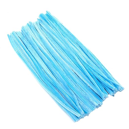 100 Pieces Pipe Cleaners Chenille Stem, Pastel Candy Color Pipe Cleaners Set for Pipe Cleaners DIY Arts Crafts Decorations, Chenille Stems Pipe Cleaners (Blue)