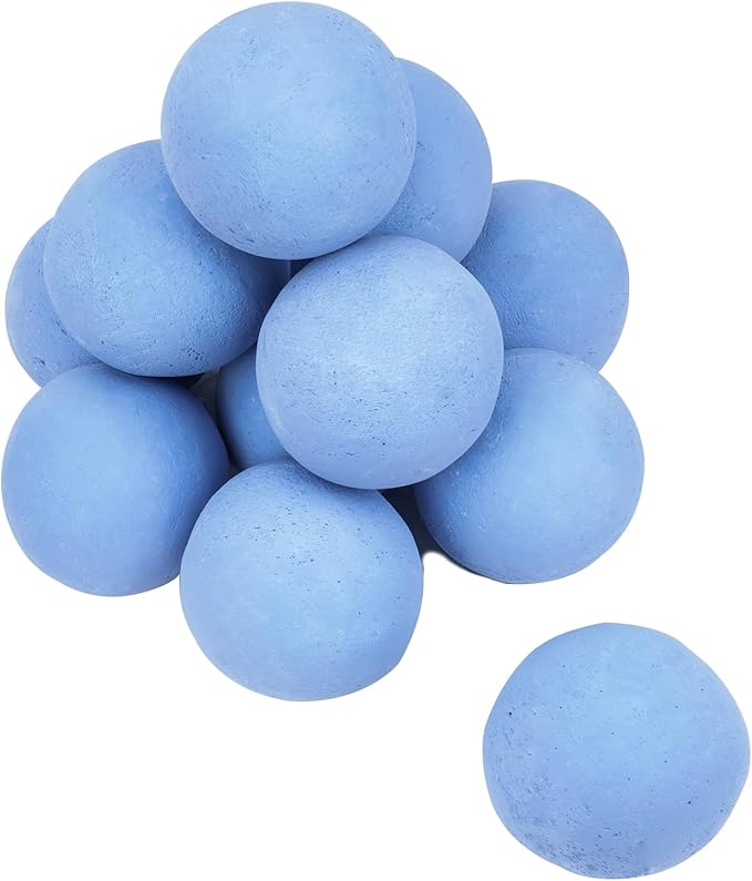 Skyflame Ceramic Fireplace Balls, Set of 12 Round Fire Stones Set for Indoor and Outdoor Fire Pits or Fireplaces Accessory, 4 Inch, Blue