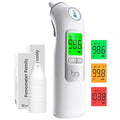 Ear Thermometer, Highly Accurate Ear Thermometer for Kids, Adults and Babies, 30 Memory Recall, 1s Result and 3-Color Fever Alert, with 24 Disposable Probe Covers, Gray