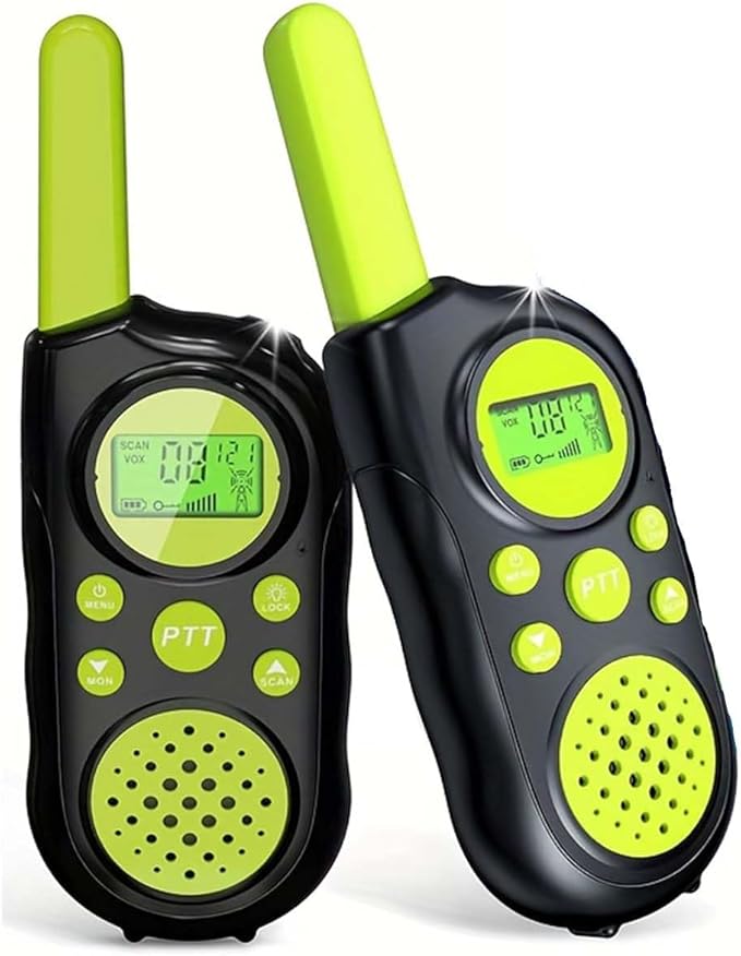 Walkie talkies for Kids, Kids walkie talkies 2 pcs, Toddler walkie talkies, Long Range walkie Talkie with Clear intercom Sound, 22 Channels with Backlit LCD Flashlight, for Outside, Camping, Hiking