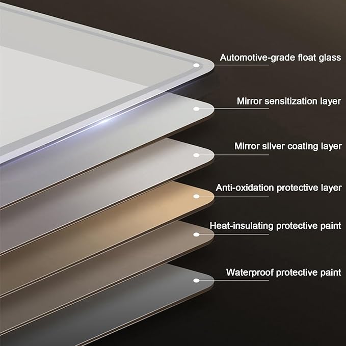 Bathroom Led Mirror ，Bathroom Mirror with LED Lights，Backlit Bathroom Mirror ，LED Mirror for Bathroom，Backlit Lighted Makeup Mirror，with Touch Sensor/Dimming/Demister pad(A,H100*W50cm/H39.4*W19.7IN)