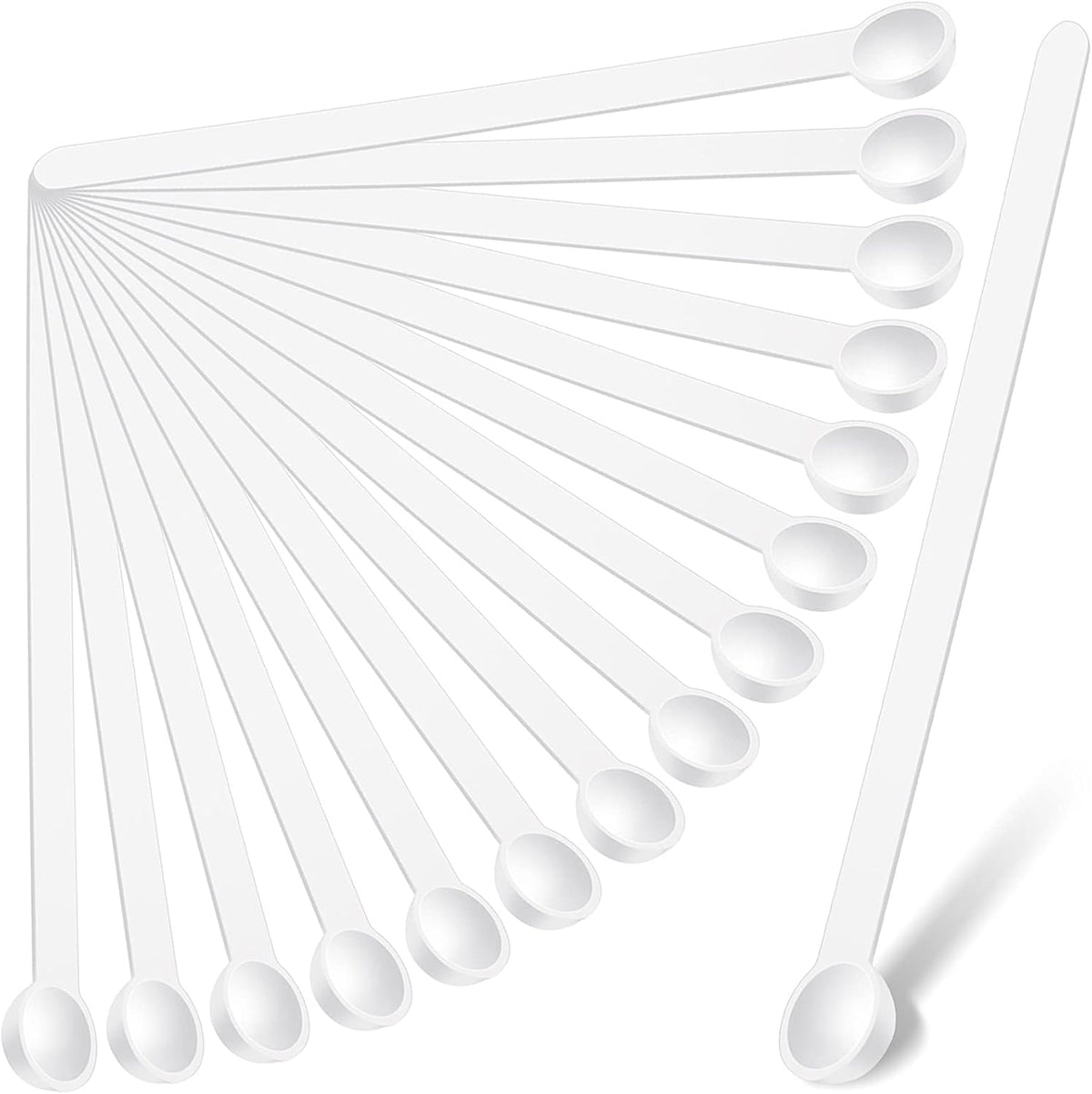 Honeydak 1/32 Teaspoon Micro Scoops 150 Milligram Mini Measuring Spoons Tiny Little Plastic Scoop for Measuring Cosmetics, Powders, Glitter and Seasoning(White, 16 Pieces)