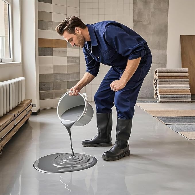 Louis Forest Epoxy Floor Paint, High-Gloss Marble Effect Coating, Epoxy Colored Sand Floor Paint, Wear-Resistant and Non-Slip for Indoor Outdoor (1KG-Colorful)