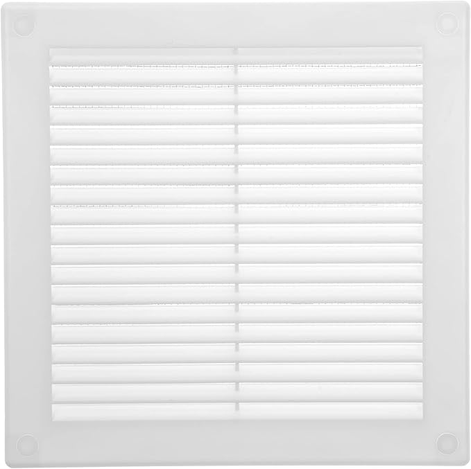 Vent Systems 6'' x 6'' Inch White Soffit Vent Cover - Pack of 100 - Flat Square Air Vent Louver - Grille Cover - Built-in Insect Screen - HVAC Vents for Bathroom, Home Office, Kitchen 6x6 Inch