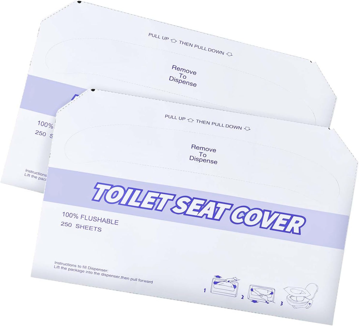 2 Pack (500 Pieces) Disposable Toilet Seat Covers Flushable Paper Toilet Seat Cover for Bathroom, Hotels, Travel, Kids or Adults