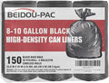 8-10 Gallon Trash Bags, 150 Count Black Garbage bags, Multi-purpose Trash Can Bin Liners for Bathroom, Office, Industrial, Commercial, Janitorial, Municipal, Recycling