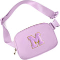Gitus Gifts for 8 9 10 11 12 Year Old Girls Belt Bag Fanny Pack Crossbody Bags with Initial Letter Patch Cute Stuff Birthday Gifts for Teen Girls Women Personalized Trend Stuff (Lavender-M)