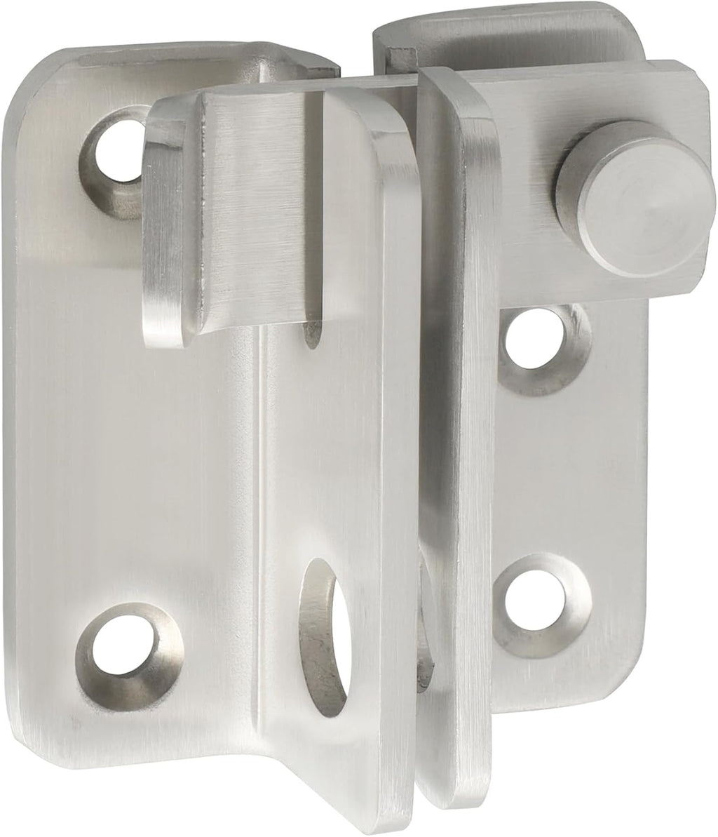 Alise Flip Latch,Gate Latches Slide Bolt Latch Safety Door Lock Catch for Barn Cabinet Pet Cage Fence Bathroom Garage Window,Heavy Duty Stainless Steel Gate Hardware Locks,Brushed Nickel MS3006R-LS