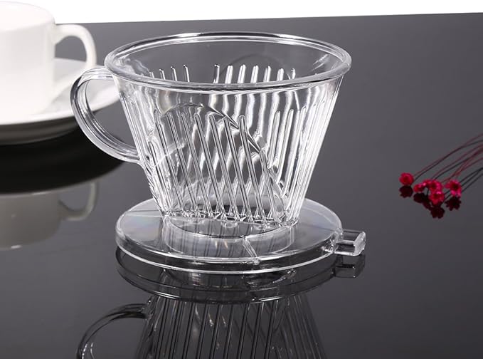 Transparent Cone Shaped Reusable Coffee Filter, Portable Drip Coffee Maker Cup, Dripper for Pure Flavor Extraction