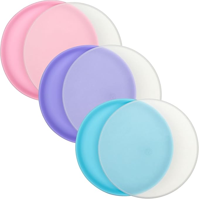WeeSprout Baby & Toddler Non-Suction Plates with Lids, 100% Food Grade Silicone Plates, Premium Hard Plastic Lids, Unbreakable Design, Microwave & Dishwasher Safe, 3 Pack