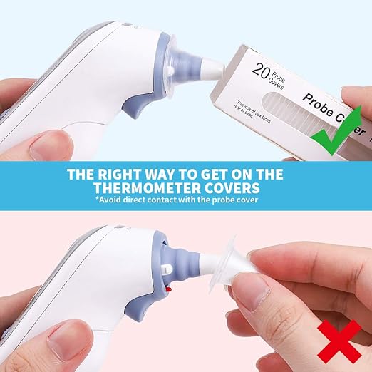 200X Ear Thermometer Probe Covers Lens Filters Refill Caps for All Braun Digital Ear Thermometer Models, BPA Free and Disposable for Braun Thermoscam 7 Series, 6 Series(200)