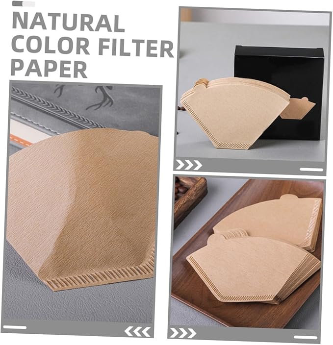 COHEALI 200pcs Unbleached Coffee Cone Filters for Coffee Makers High-efficiency Filter Paper for Rich Flavor Extraction Compatible with Drip Machines and Easy to Use Replacement Supplies