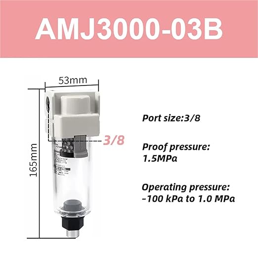 Type Vacuum Water Droplet Separator Vacuum Pipeline Filter Negative Pressure Filter Element AMJ AMJ3000-03B AMJ4000-04B-C(AMJ3000-03B)