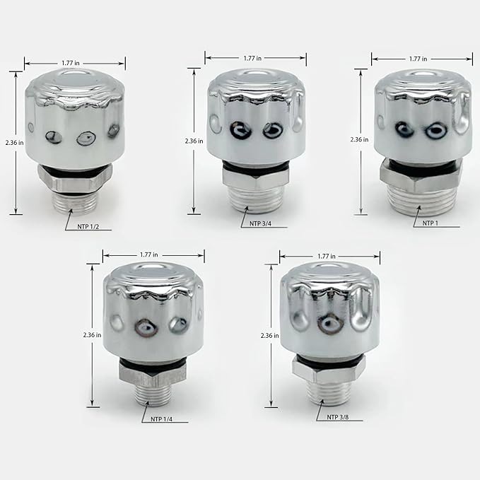 2-Pack 3/4" NPT Breather Caps with 40 Micron Filtration | Heavy-Duty Carbon Steel & Aluminum Alloy Hydraulic Vent Caps | For Gearboxes, Coolant Tanks, Excavators, Trucks