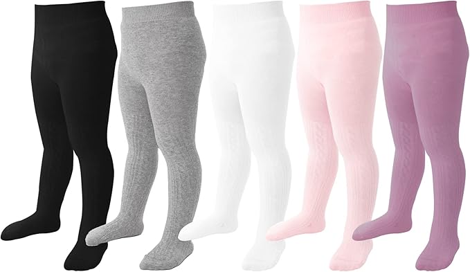 Mini angel Baby Tights Toddler Girl Tights Seamless Cable Knit Leggings Soft Cotton Stockings Pantyhose 3/4/5 Pack