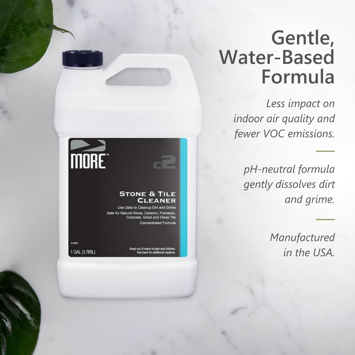 MORE - Stone & Tile Cleaner - Grout & Floor Cleaner for Natural Stone, Marble, Concrete, Ceramic, & Porcelain - Water-Based Grout Cleaner for Tile Floors - Concentrated Formula - pH Neutral - 128oz