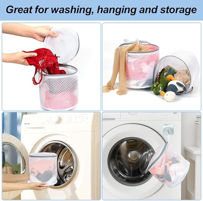 Vivifying Bra Bags for Laundry, 2 Pack Honeycomb Mesh Bra Washing Bags for Laundry, Washing Machine, Lingerie, Delicates, Sock and Baby Clothes