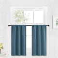 RYB HOME Small Curtains Blackout - Privacy Energy Efficiency Mini Curtains for Kids Bedroom RV Camper Windows Trailer Bathroom Kitchen Cabinet Door Window, W 29 x L 36, Slate Blue, 2 Panels