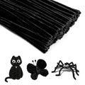 100 Pieces Pipe Cleaners Chenille Stem, Black Pipe Cleaners Set for Pipe Cleaners Halloween DIY Arts Crafts Decorations, Chenille Stems Pipe Cleaners (Black)