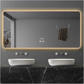 Illuminated LED Bathroom Mirror，Smart Lighted Bathroom Mirror for Wall，Smart Modern Bathroom Vanity Mirror，Waterproof，Shatterproof，with Touch Sensor/Dimming/Demister pad(H70*W90cm/H27.6*W35.4IN)