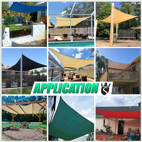 Royal Shade 7' x 7' Brown Rectangle Square Sun Shade Sail Order to Make RTAPR0810 Canopy, UPF50+ 95% UV Blockage, 200GSM Commercial Standard Heavy Duty, 3 Years Warranty (We Make Custom Size) - color: Brown, size: 7' X 7' Custom Size