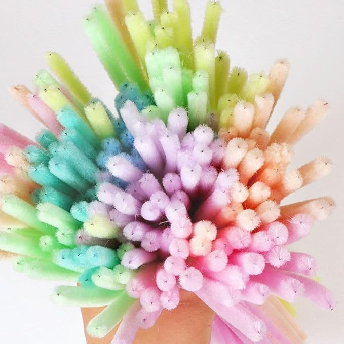 100 Pieces Pipe Cleaners Chenille Stem, Pastel Candy Color Pipe Cleaners Set for Pipe Cleaners DIY Arts Crafts Decorations, Chenille Stems Pipe Cleaners (Light Green)