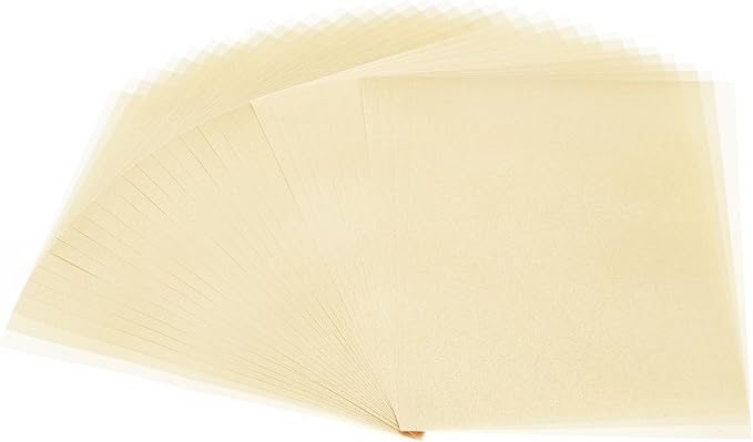 PATIKIL 30 Sheets Vellum Paper 4.25x5.5, Vellum Paper Printable Translucent Paper 100GSM Colored for Invitations Laser InkJet Printing Card Making Crafting Wedding Tracing, Light Gold
