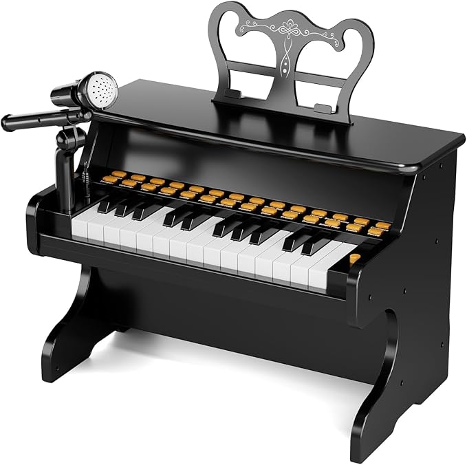 Upgraded Classical Piano for Kids - Black Professional Musical Keyboard Piano Instrument Toys for 3 5 7 9 Years Old Beginners Educational Instruments Birthday Gift