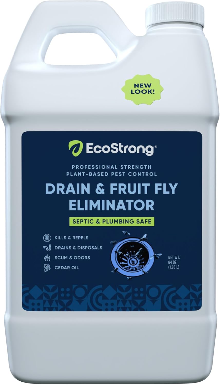 Fruit Fly Drain Treatment | Drain Fly Eliminator | Eliminates Gnats, Sewer Flies and More - Works in All Drains - 64 Fl Oz
