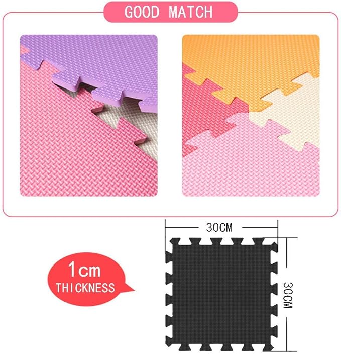 MQIAOHAM® 25 Pieces Puzzle Play Mats, Soft Baby Play Mat, Kids Interlocking Foam Floor Tiles, Toddlers Carpet Playmats G301025-103