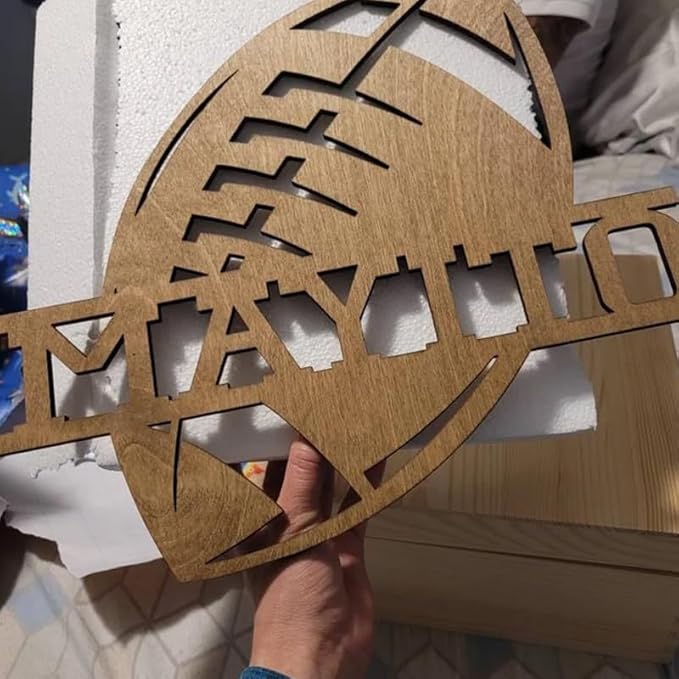 Personalized Football Name Sign, Wooden Name Sign, Football Nursery Decor, Baby Name Sign Wood Sign, Football Gift, Nursery Name Sign for Baby Boy gift/19