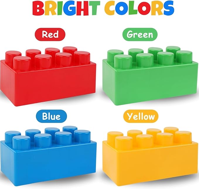 Liberty Imports 24 PCS Giant Building Blocks Starter Set for Toddlers, Plastic Large Building Blocks for Kids Creative Play, Big Stacking Bricks for Children, Kids (Primary Colors)