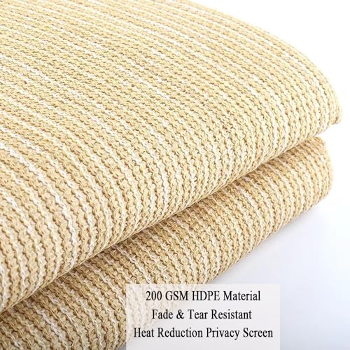 90% Beige Shade Cloth, 10x10FT Breathable Patio Sun Shade Screen with Grommets, Outdoor Sunshade Fabric for Deck, Porch, Backyard, Pergola, Balcony, Pool. - size: 10*10Ft