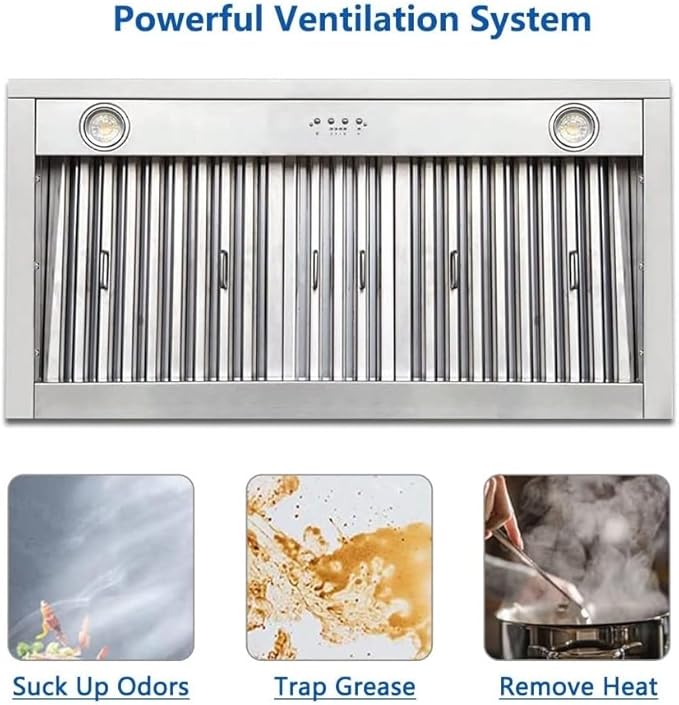 CT Copper Tailor Copper Vent Hood Wall Mount,30'' W,42''H, 610 CFM Exhaust Fan,Stainless Steel Vent,LED Light,Dishwasher-Safe Baffle Filters,Light Hammered-Medium Patina,VH14TA2L