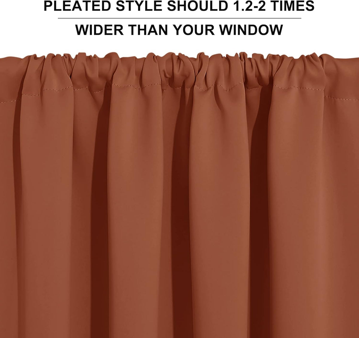 RYB HOME Blackout Curtains for Living Room, All Lights Blocking Rod Pocket Design Thermal Insulated Privacy Curtains Draperies for Bedroom Guest Room Playroom, W 42 x L 63 inch, 2 Panels, Burnt Orange