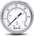 SENCTRL 0-30 Psi Low Pressure Gauge, 2" Dial Size, 1/4 NPT Back Mount, Waterproof, Stainless Steel Case, for Water Oil Air Pressure Test