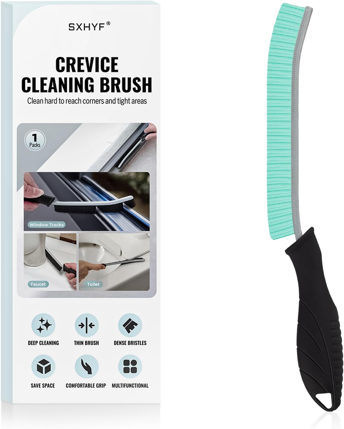 SXhyf Cleaning Brush - Hard Bristle Crevice Cleaning Brush, Multifunctional Gap Scrub Brush, Kitchen Essentials, Bathroom Cleaner Tools for Household Use, Home, Window, Toilet, Stove