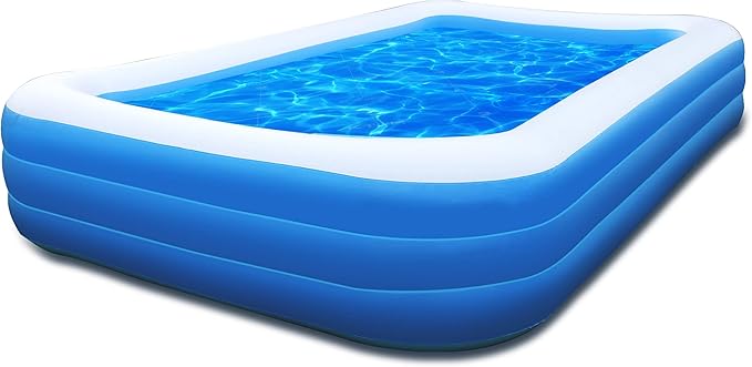 Inflatable Swimming Pool, Blow up Pool, Above Ground Swimming Pool for Family,Pool for Adults 120x 72 x 22 inch Full-Sized Inflatable Pool for Outdoors, Backyard