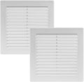 Vent Systems 4.5" x 4.5" Inch (Opening Dimensions) - Pack of 2 - Plastic White Soffit Vent Cover - Flat Square Air Vent Grille - Air Vent Deflector - HVAC 6" x 6" Inch (Overall Dimensions)