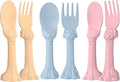 Made in USA Spoon la la Toddler Utensils Set - 6 Pack (3 Spoons & 3 Forks for Kids) - Self-Standing 3D Ergonomic Cat & Dog Handles - BPA-free, Dishwasher Safe, Baby Silverware (Pink, Blue, Yellow)