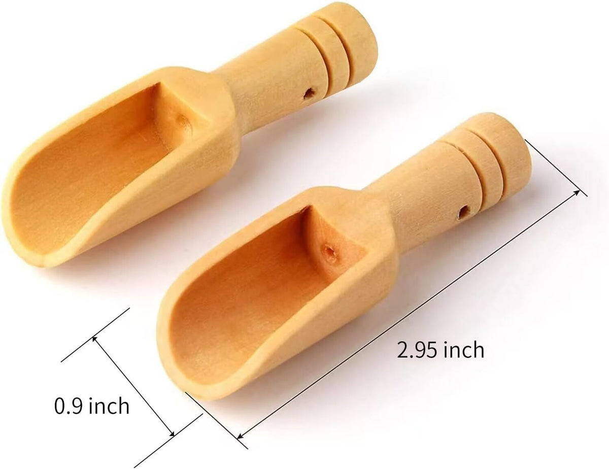 12pcs Mini Wooden Spoons，Mini Bamboo Spoons for Bath Salts, tea scoop, Washing Powder spoon，wooden candy spoon