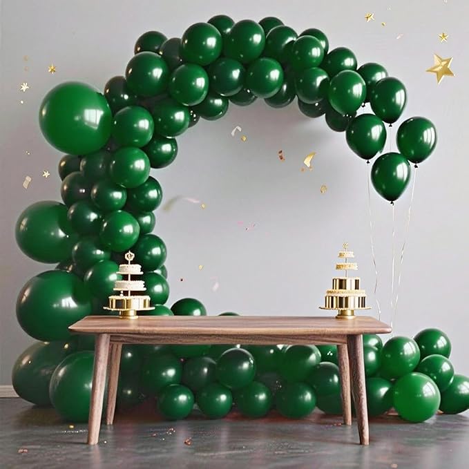 140pcs Night Green Round Balloons Different Sizes 18 12 10 5 Inch Latex Balloons for Arch Decoration Party Balloon Kit for Graduation Birthday Party Wedding Balloon Baby Shower Decoration