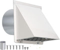 6 Inch Hooded Wall Vent with Mesh&Damper,6''Exhaust Vent Cover,6in Dryer Vent Cover Outside Metal Wall Exhaust Vent Cap Hood for Outdoor Kitchen Range Hood/Bathroom Exhaust Duct-Galvanized Steel,White