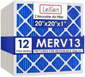 LEKEN 20x20x1 AC Furnace HVAC Filter Reusable Electrostatic Filters MERV 13 For Households With Pets, Contain 1 Reusable ABS frame+12 Air filter Medias