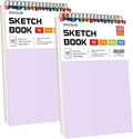 Soucolor 9" x 12" Sketch Book, Christmas Gifts for Women, Birthday Gifts for Women, Thank You Gifts, Stocking Stuffers, 2 Packs 100-Sheets Each (68lb/100gsm) Drawing Pad for Teens Girls