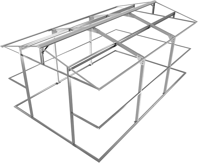 Metal Shed 10x16 FT Big with Heavy-Duty Reinforced Steel Frame and Customizable Skylight, Lockable Doors, 4-Pane Windows, Large Outdoor Storage for Garden, Tools, and Utility